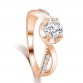 17KM 2/Color hot New Design Fashion Noble Gold Color Zircon Crystal  Rings jewelry ! CRYSTAL SHOP