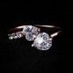 17KM 2/Color hot New Design Fashion double heart gold Color Zircon Austrian Crystal wedding Rings jewelry1634270782