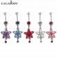 1PC Rhinestone Flower Belly Ring Dangle Piercing Colorful Body Jewelry Nombril 316L Surgical Steel  Body Jewelry32424346319