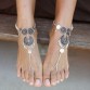1pc Bohemian Indian Jewelry Antique Silver Hollow Flower Chain Anklets Beach Barefoot Sandals Foot Jewelry Boho Chic Anklets
