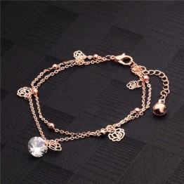 1pc Sexy Summer Multilayer Barefoot Anklet Beads Crystal Gold Chain Anklet Ankle Bracelet Foot Jewelry Female Summer Beach