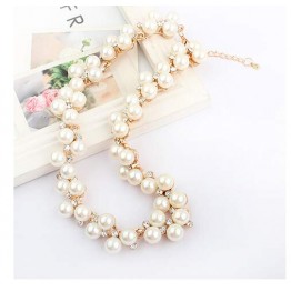 Collares Collar Imitate Pearl Necklace Female Short Design Statement Necklaces & Pendants Fashion Jewelry For Woman N26