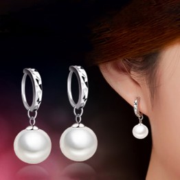 2016 Fashion High Quality Women AAA Pearl Stud Earrings Mirror Design Grade Party Ear Bead Jewelry