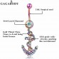  2017 Hot Clear Surgical Body Piercing Jewelry Steel Anchor Navel Belly Button Bar Ring Rhinestone Belly Ring