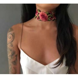 2017 New Design Ethnic Jewelry Handmade Embroidery Flower Choker Necklace Vintage chocker High Quality Jewelry Collier Femme