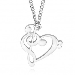 Brand Design Elegant Musical Notes Hearts Shaped Necklaces Best Friends Pendant For Girlfriends Witness Love Forever Jewelry