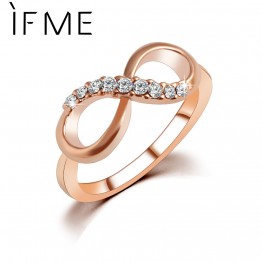 New Design hot sale Fashion Alloy Crystal Rings gold Color Infinity Ring Statement jewelry Wholesale for women Jewelry