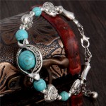 Wholesale 1pc New Bohemian 24cm Hot Heart Design Wonderful Lady Woman Turquoise Bracelet