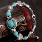 Wholesale 1pc New Bohemian 24cm Hot Heart Design Wonderful Lady Woman Turquoise Bracelet