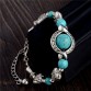 Wholesale 1pc New Bohemian 24cm Hot Heart Design Wonderful Lady Woman Turquoise Bracelet32456631383